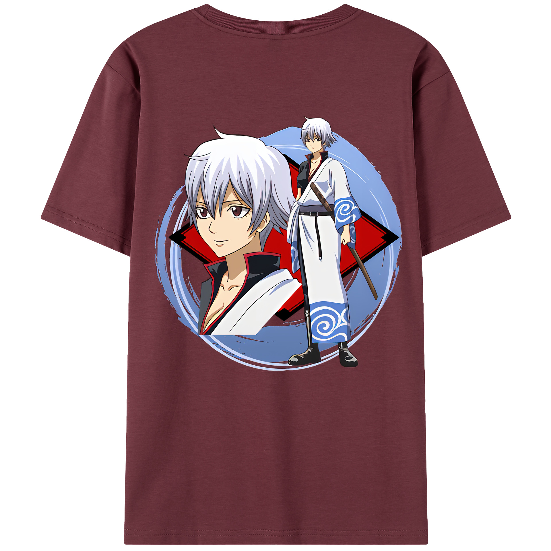（画像用） ぎんたま 坂田銀時（さかたぎんとき） 神楽 志村新八（しむら しんぱち） GINTAMA Sakata Gintoki Kagura Shimura Shinpachi 綿100％半袖Tシャツ（背面プリント）